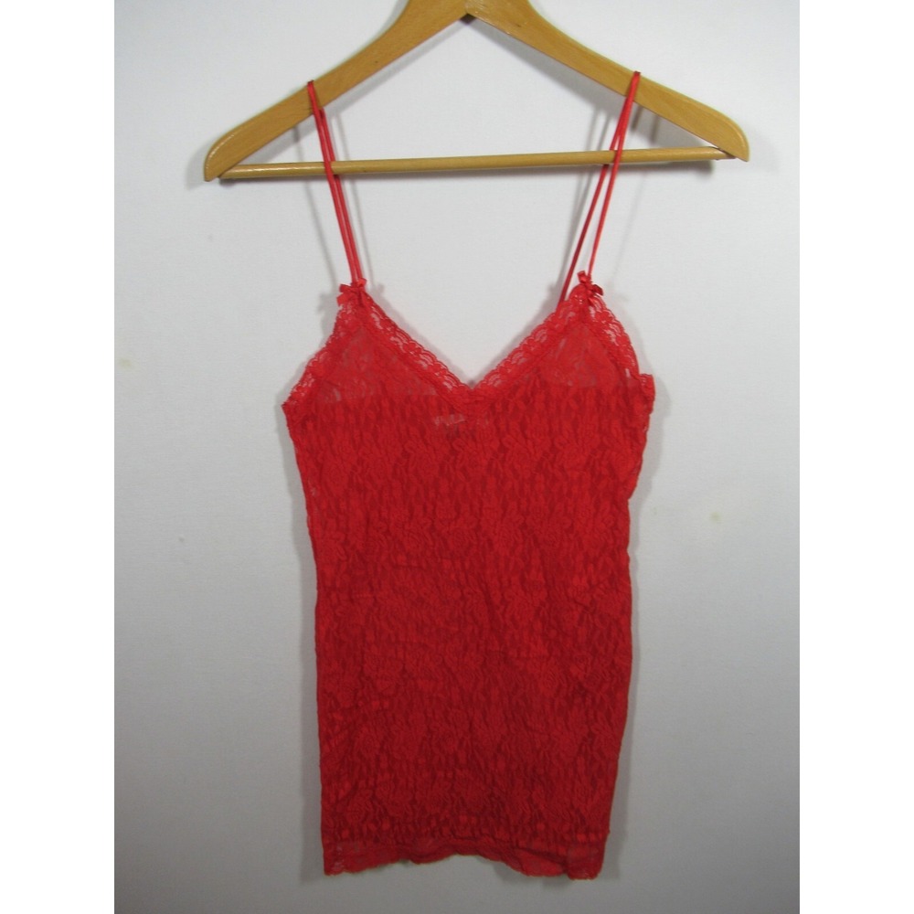 Morgan Taylor Red Lace Chemise Nightgown Women Small Nylon Bodycon Bows